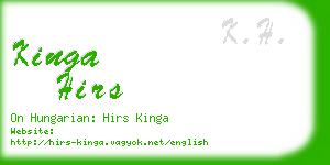 kinga hirs business card